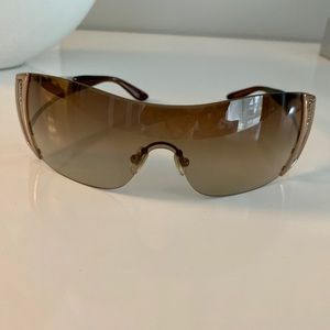 Versace gold/brown wraparound sunglasses
